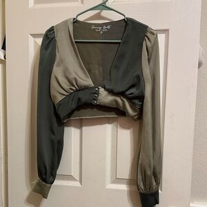 Savage X Fenty Elegant Two-Tone Crop Top